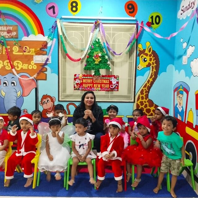 Christmas celebration in classroom