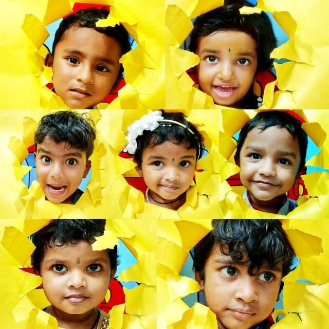Creative expression collage of children